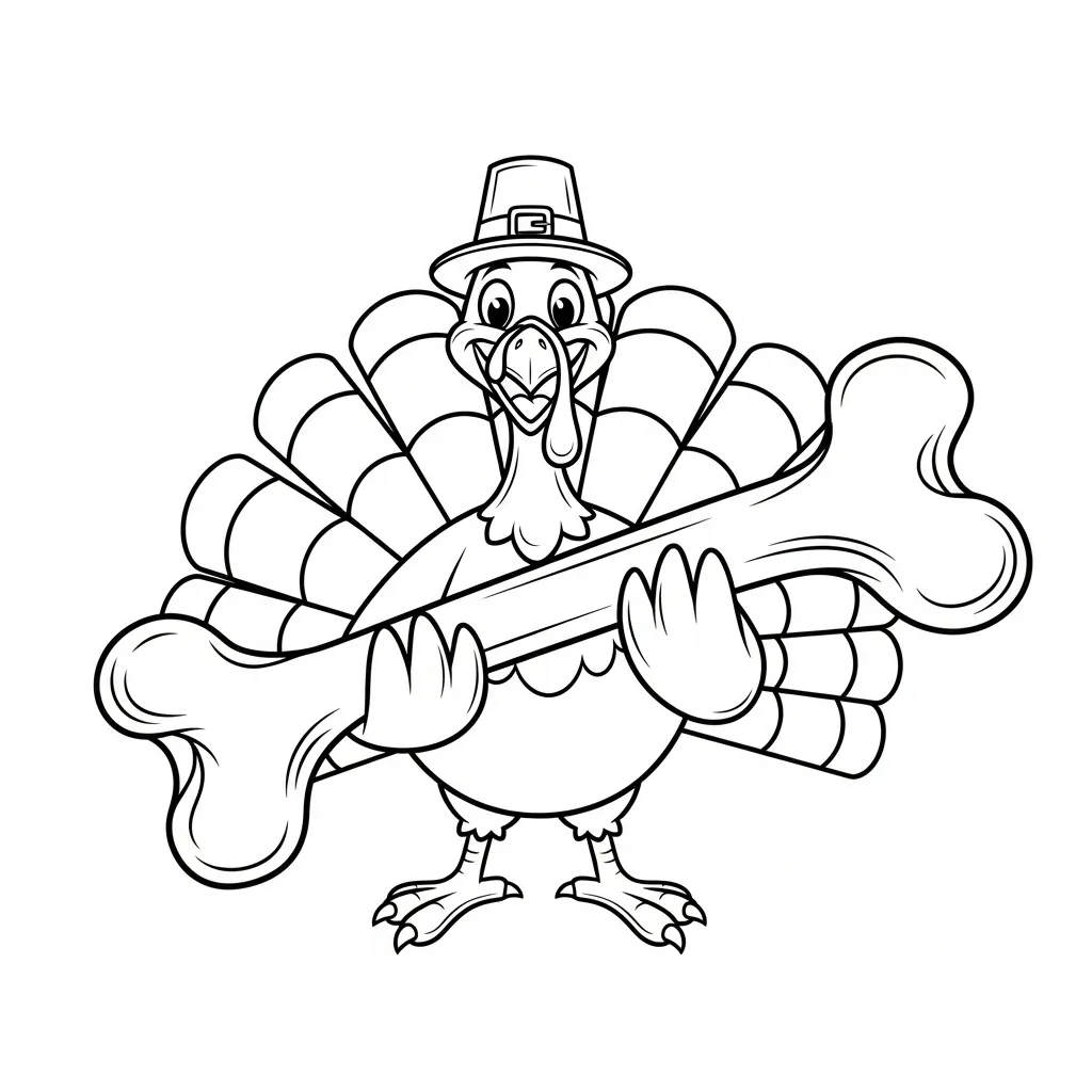 Pavo De Acción De Gracias para colorear de para niños 1