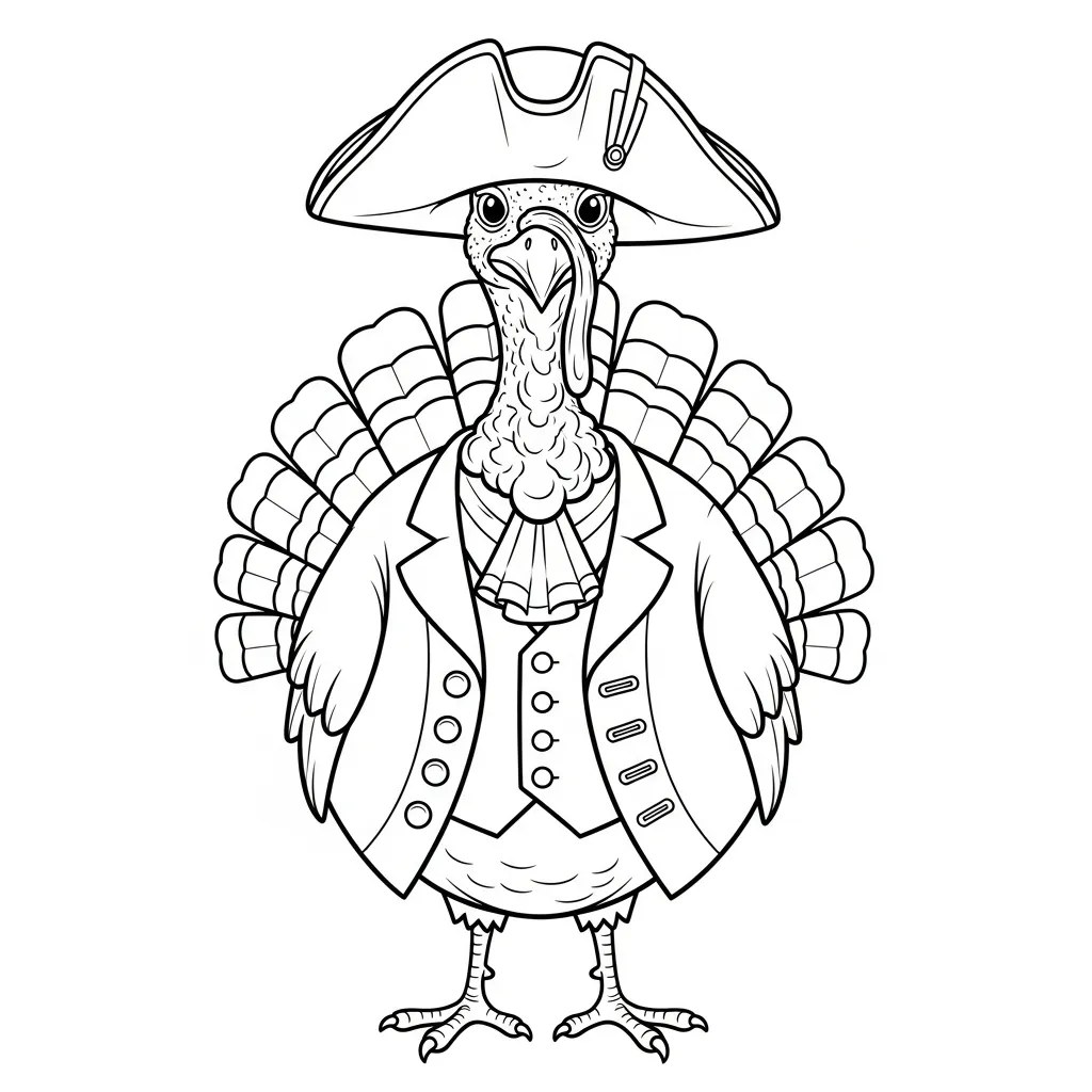 Pavo De Acción De Gracias para colorear para niño de 3 años 1