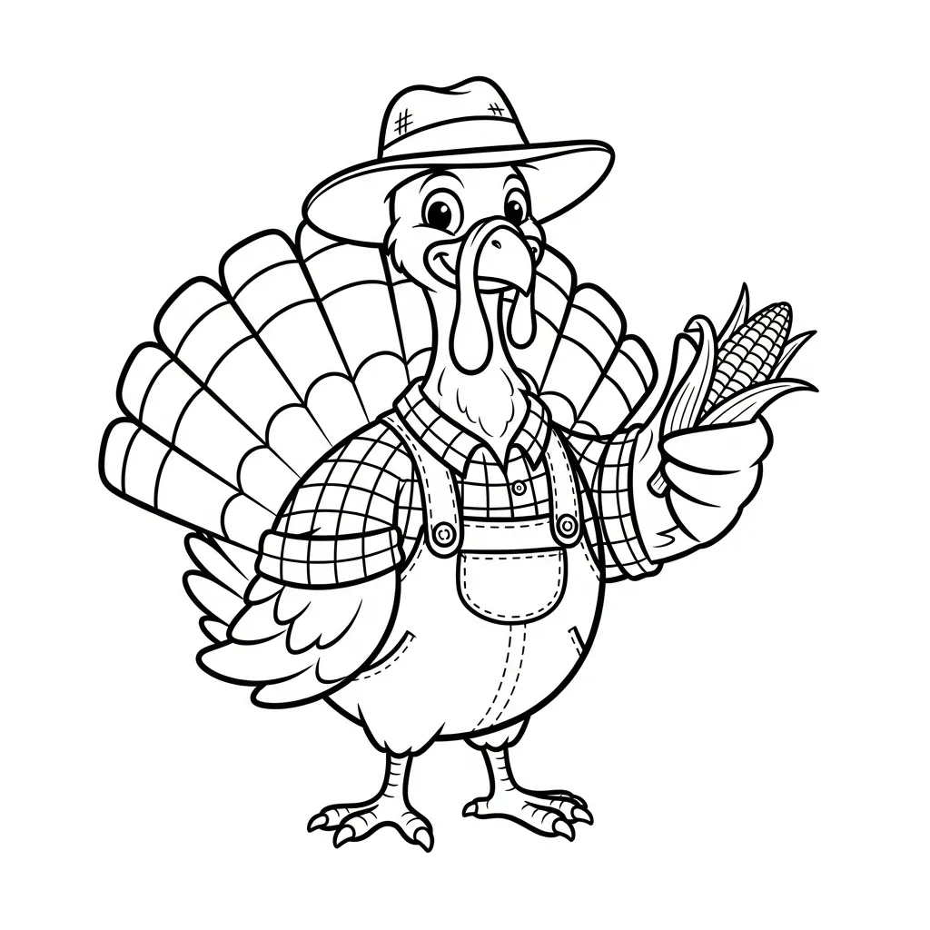 imprimir Pavo De Acción De Gracias para colorear gratis