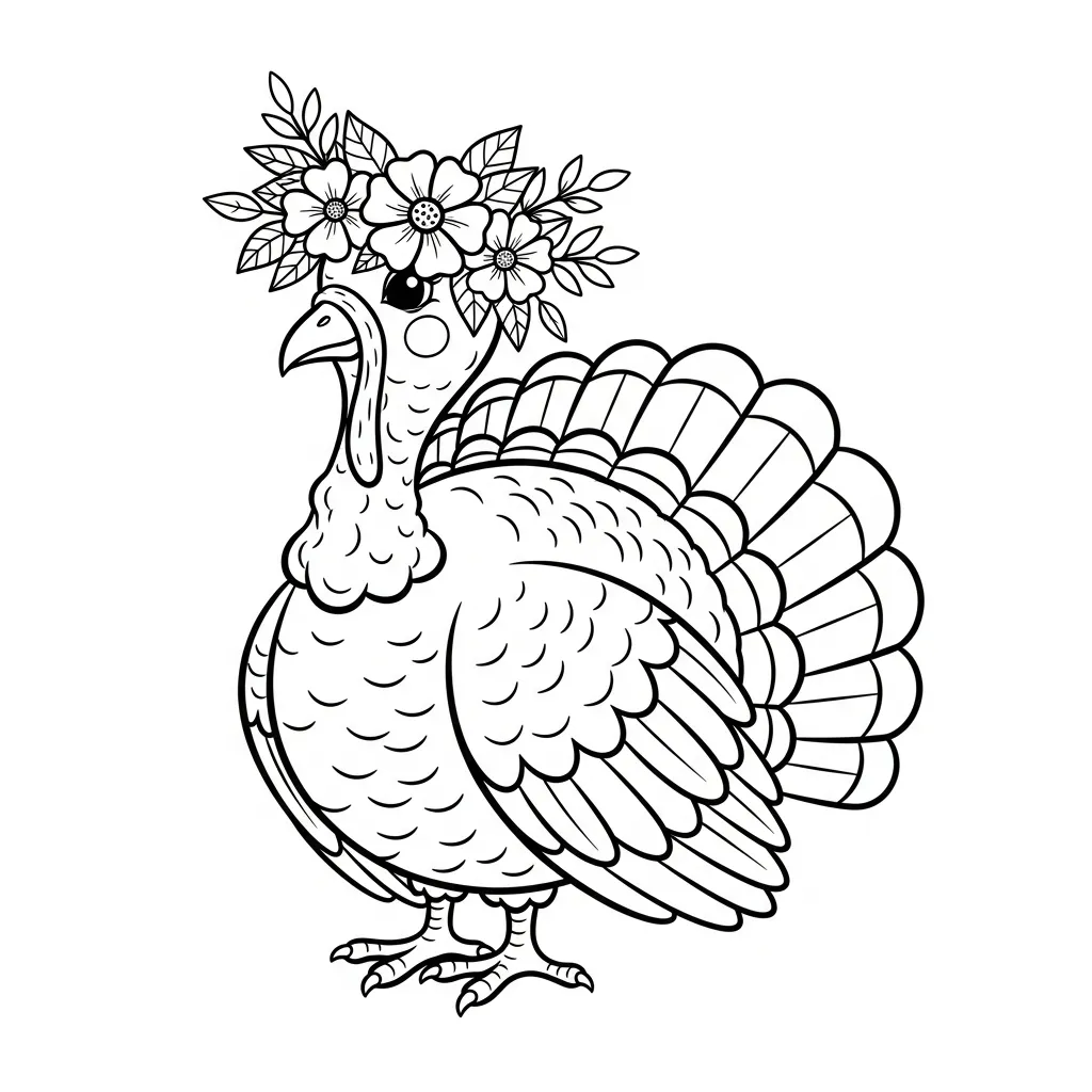 Pavo De Acción De Gracias para colorear de para niños