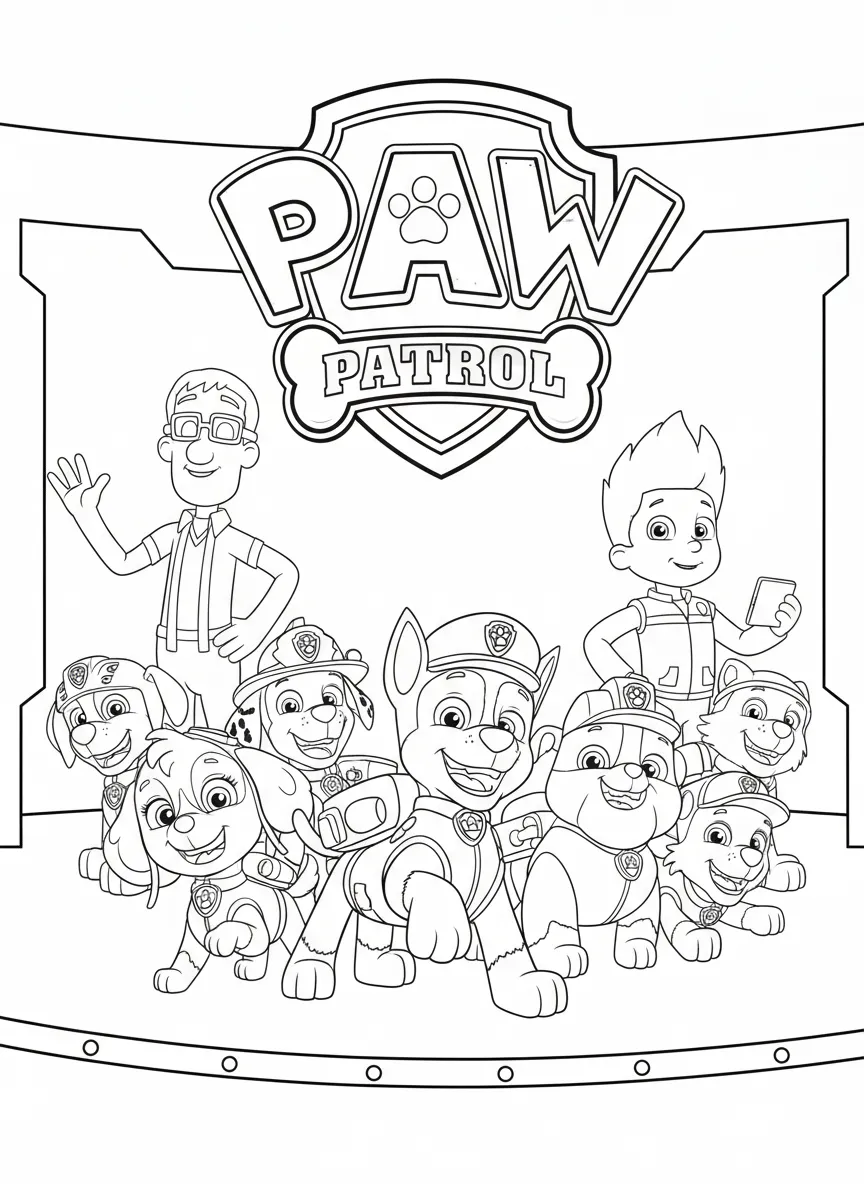 Paw Patrol para colorear para imprimir gratis 1
