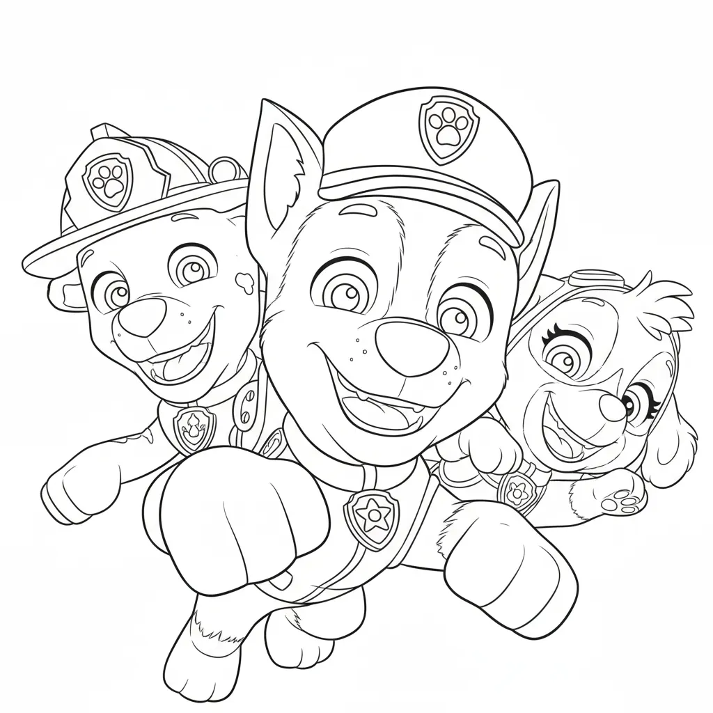 imagen para colorear Paw Patrol niño