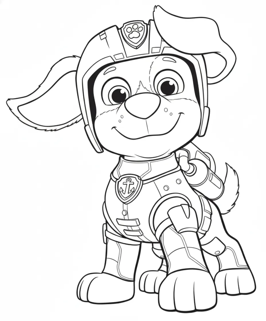 imagen de Paw Patrol para colorear para niño