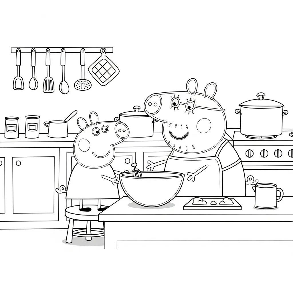 Peppa Pig para colorear y recortar 1