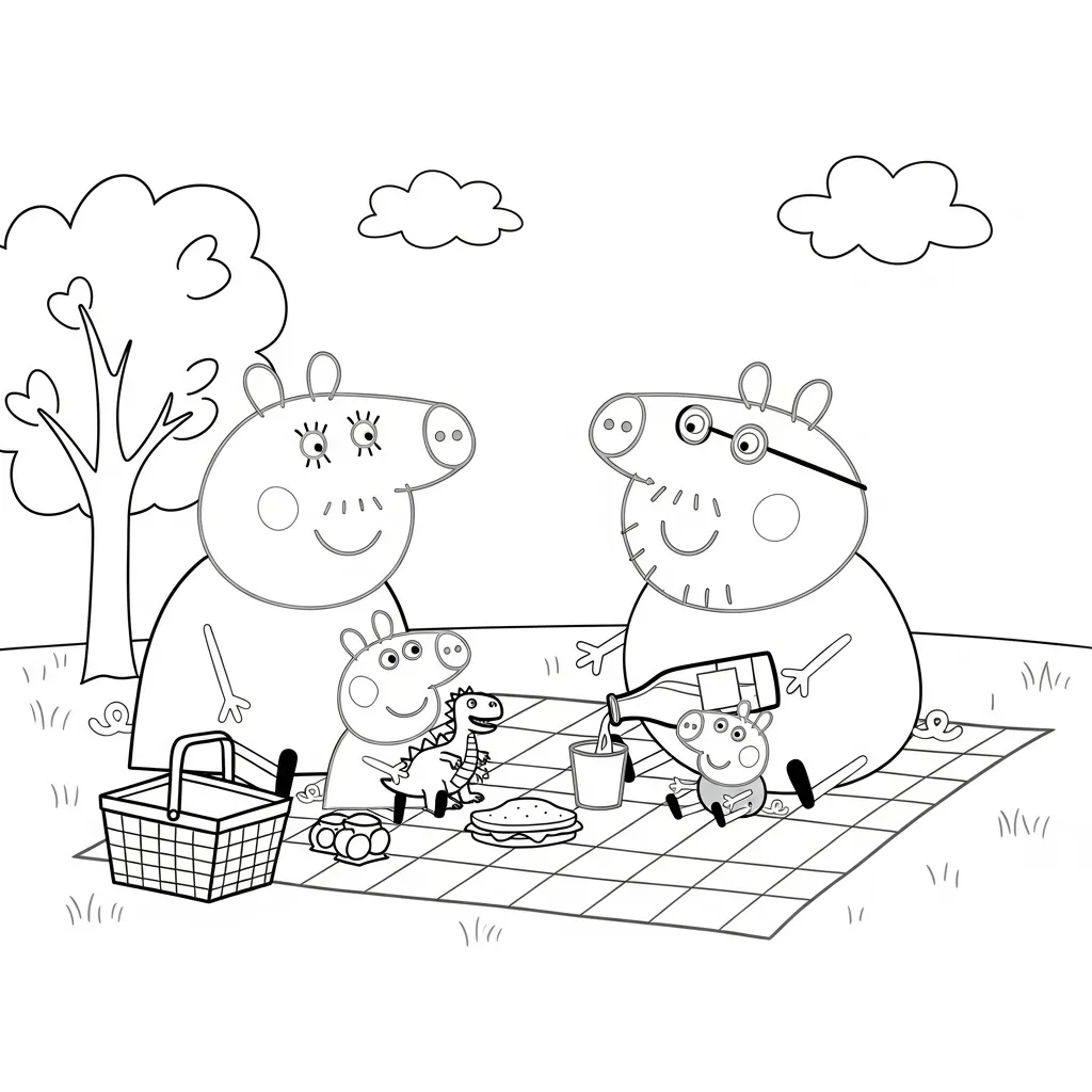 Peppa Pig para colorear para niño de 2 años