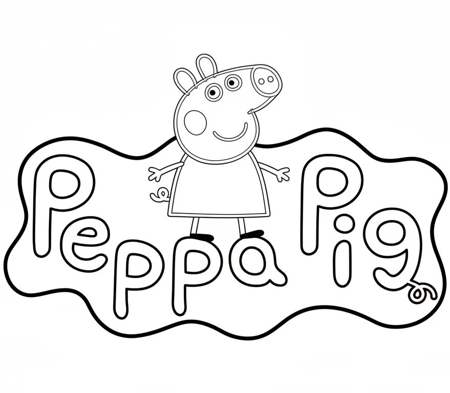 Peppa Pig para colorear gratis en línea 1