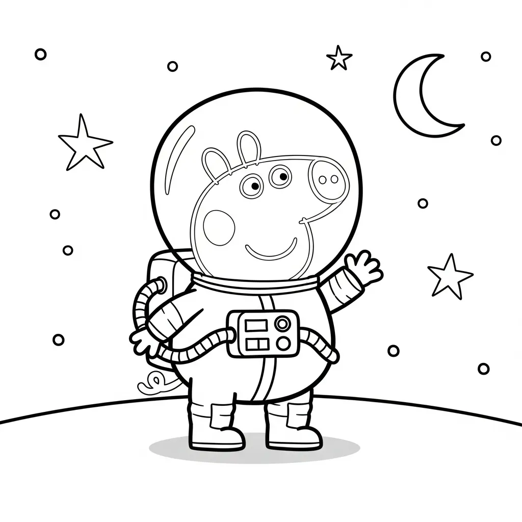 Peppa Pig para colorear para niño de 8 años