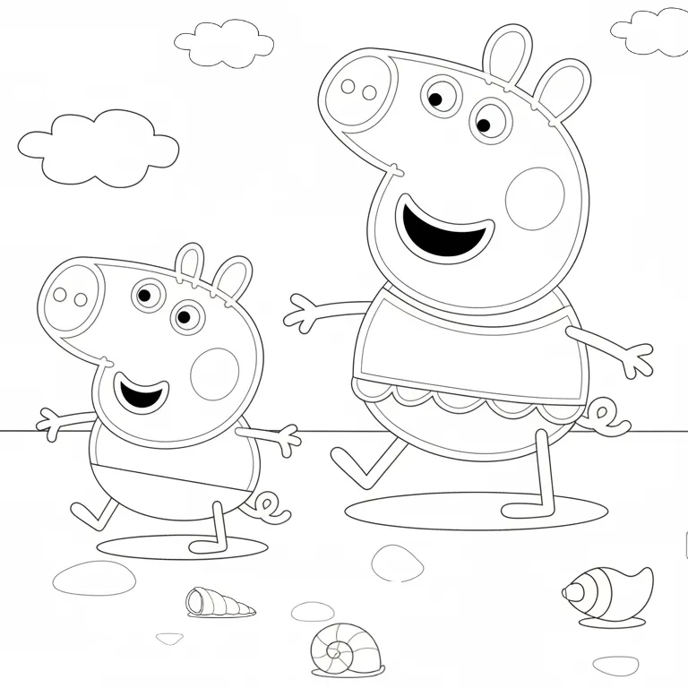 Peppa Pig para colorear para niño de para imprimir