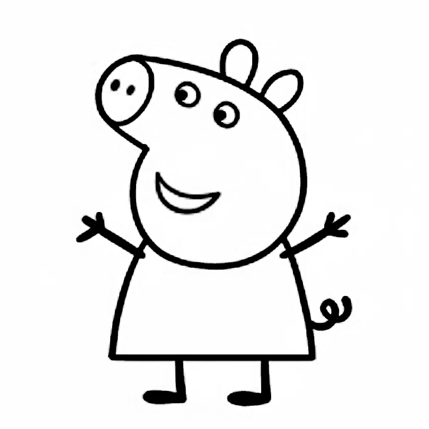 Peppa Pig para colorear para imprimir para niño de 4 años