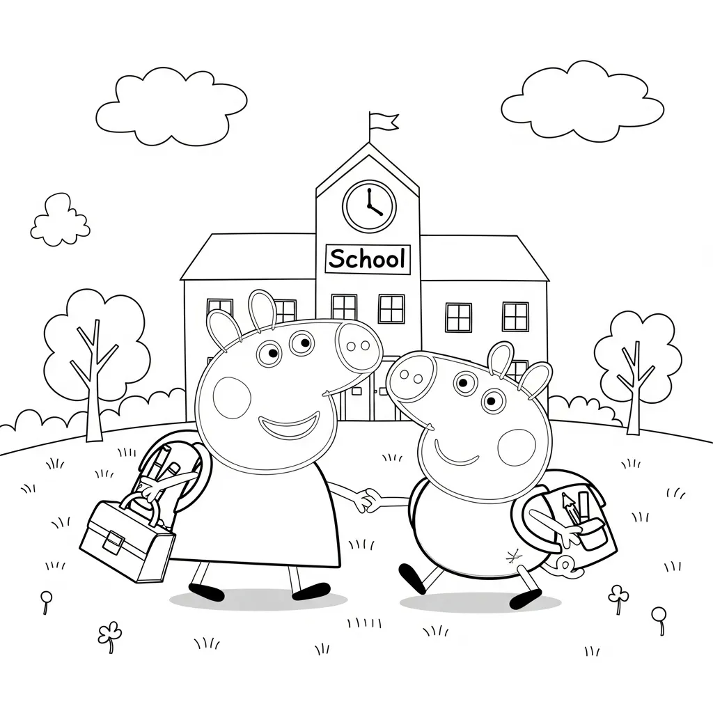 Peppa Pig para colorear para bebé para imprimir 3