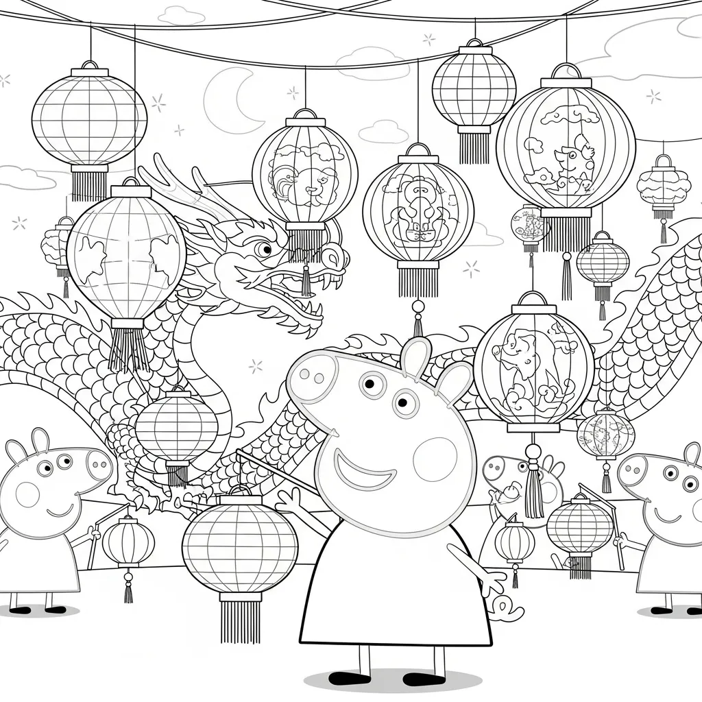 Peppa Pig para colorear para imprimir para niño de 9 años