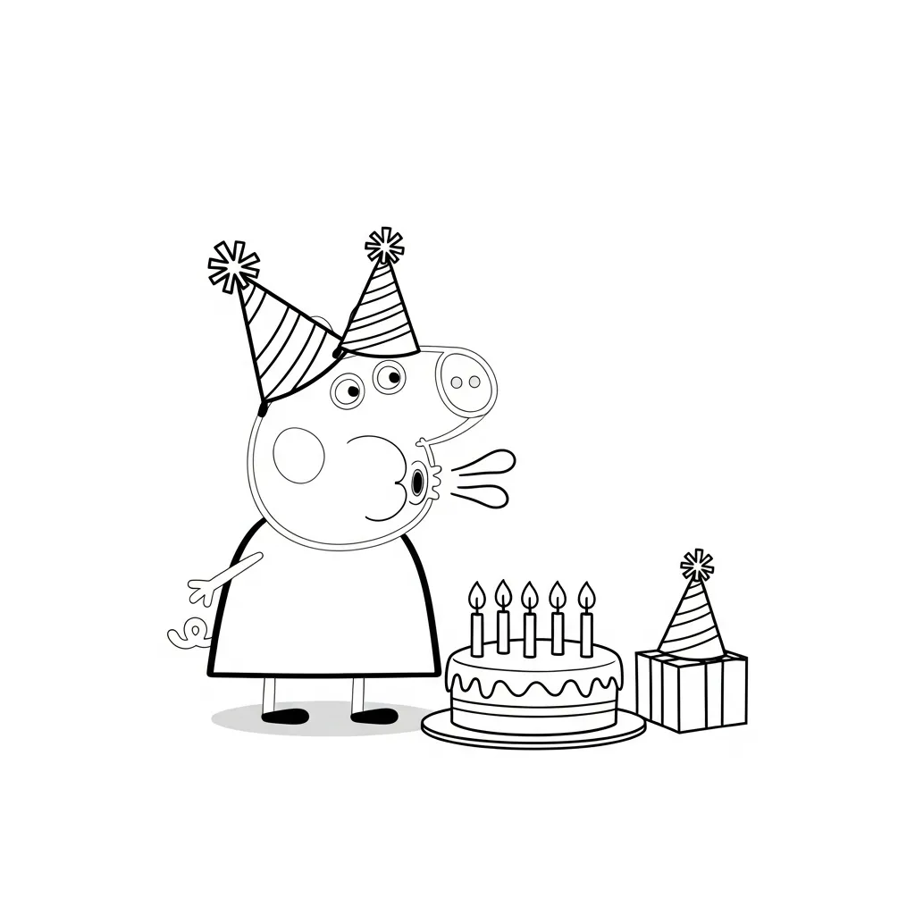 Peppa Pig para colorear para bebé para imprimir 2