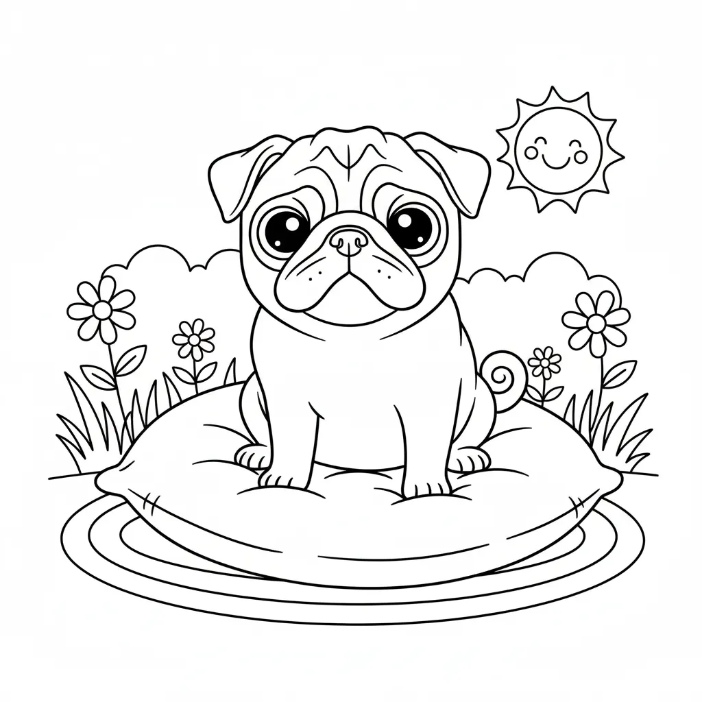 Perro 1 para colorear para niño de 10 años