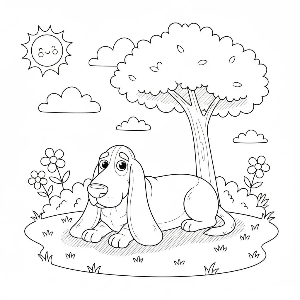 Perro 10 para colorear para imprimir kawaii