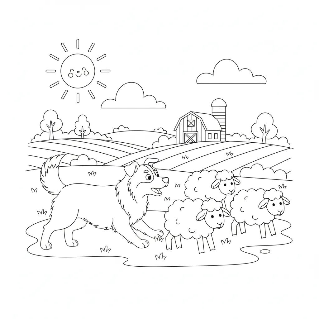 Perro 11 para colorear para imprimir gratis