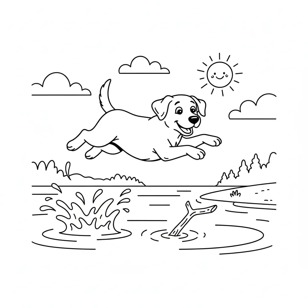 Perro 12 para colorear para niño de para imprimir