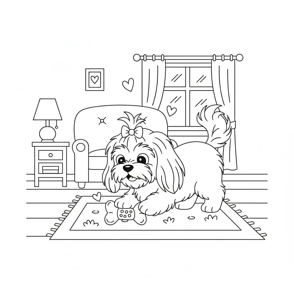 Perro 14 para colorear para imprimir para niño de 12 años