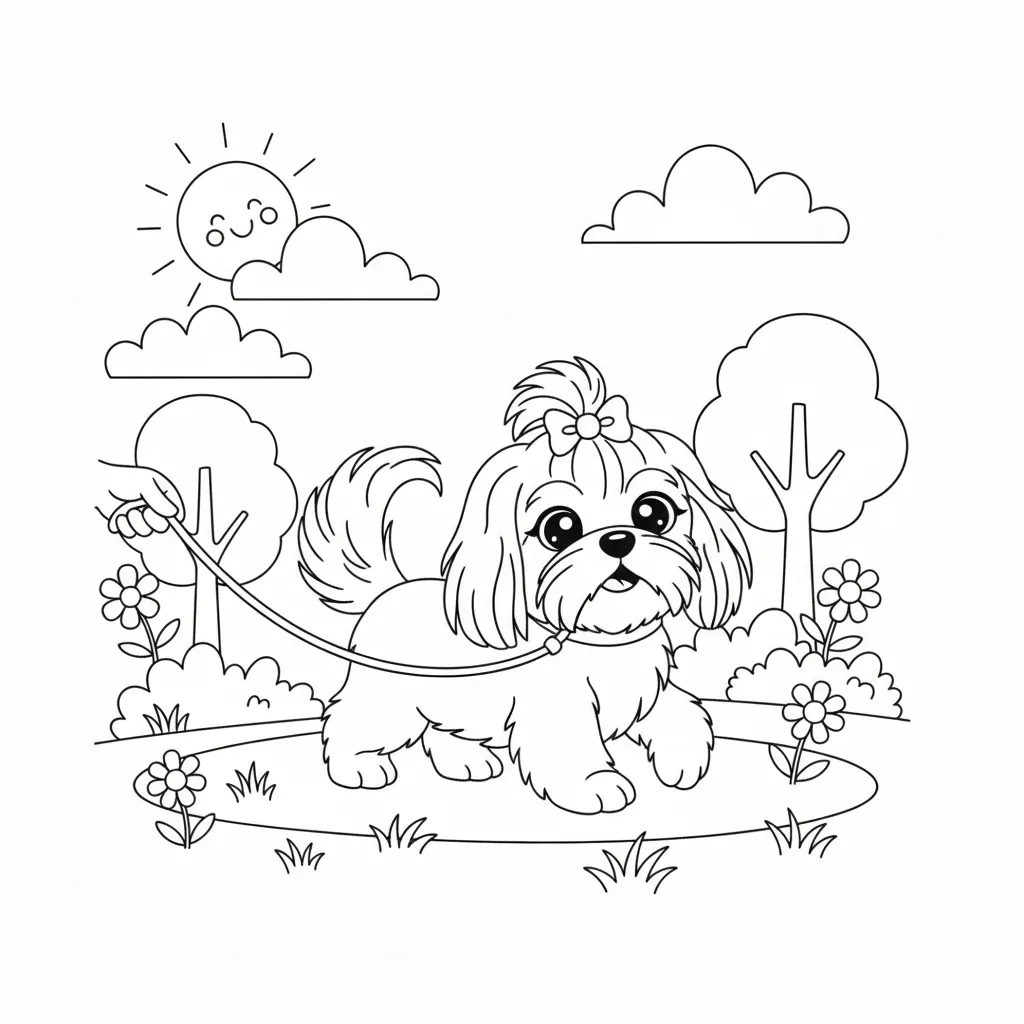 Perro 15 para colorear para imprimir para niños