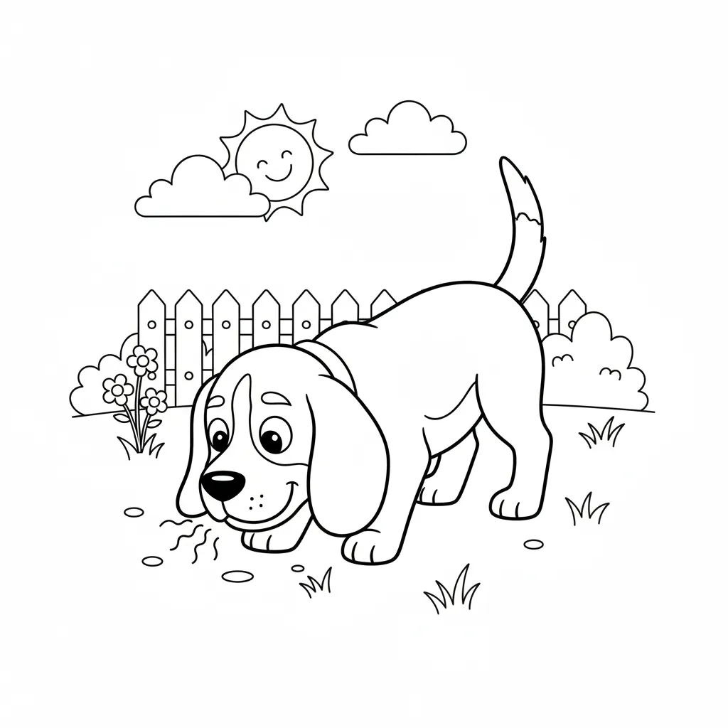 Perro 16 para colorear para niño de 10 años