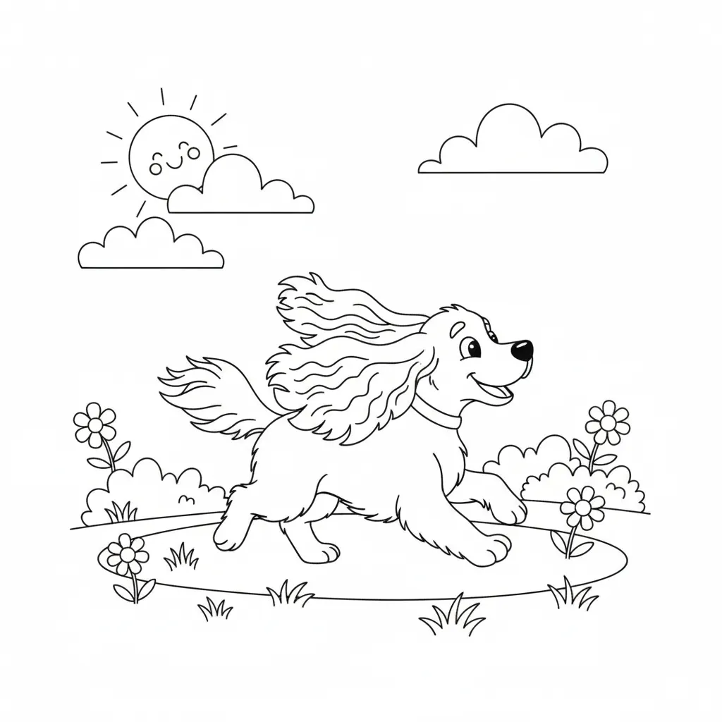 Perro 18 para colorear para niño de 5 años