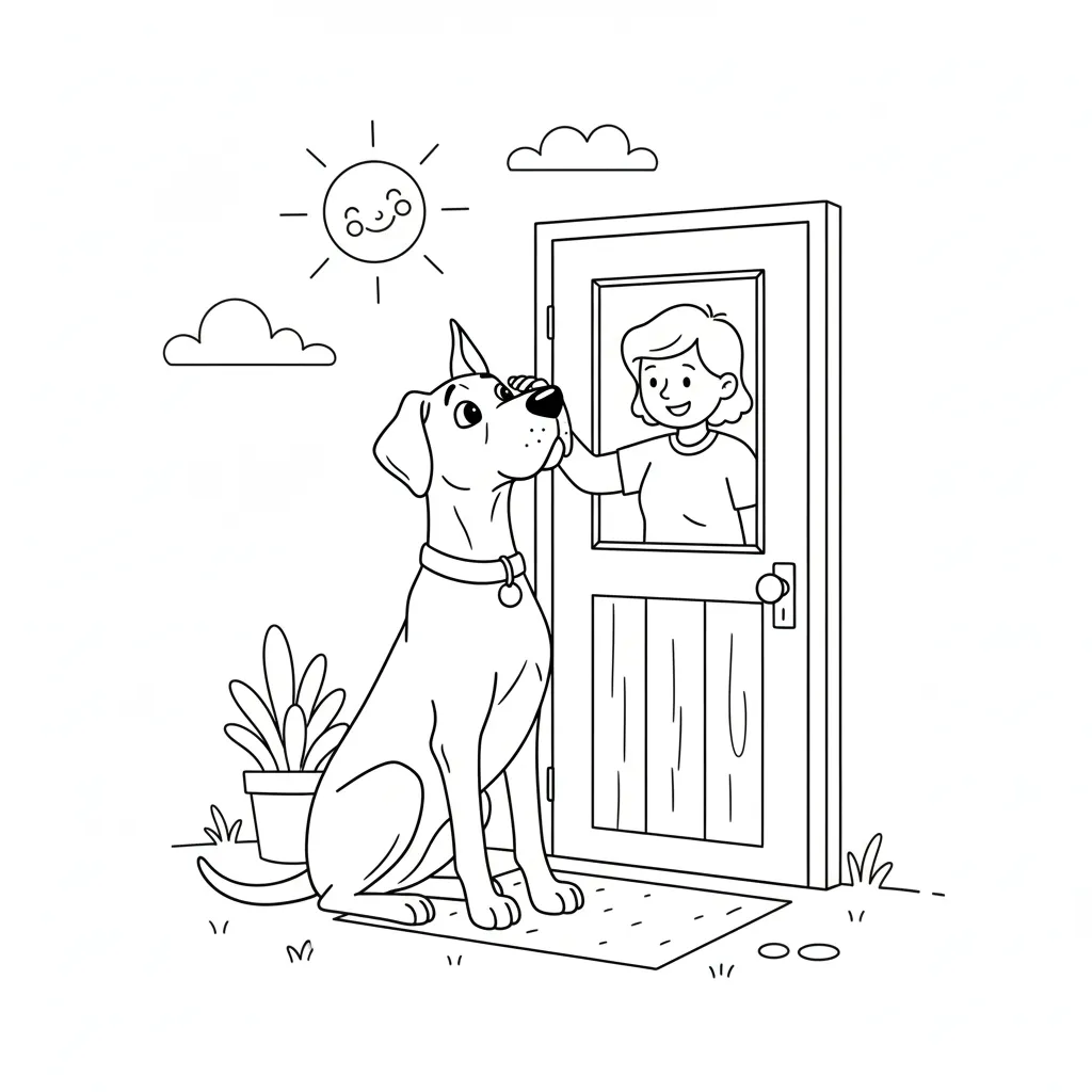 Perro 6 para colorear para imprimir para niño de 3 años