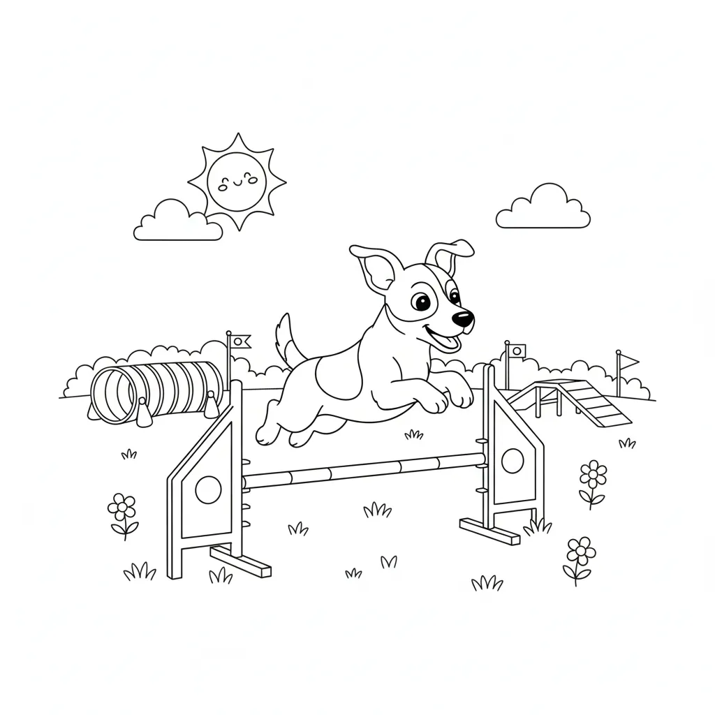 Perro 8 para colorear para imprimir gratis