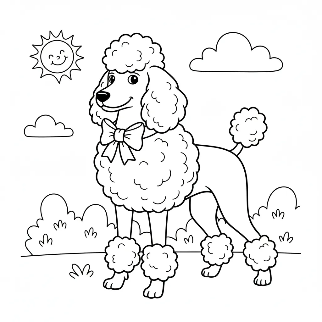 Perro 9 para colorear para niño de 6 años