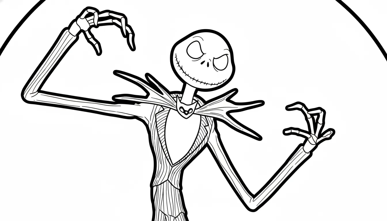 Pesadilla Antes de Navidad para colorear para imprimir para niño de 4 años