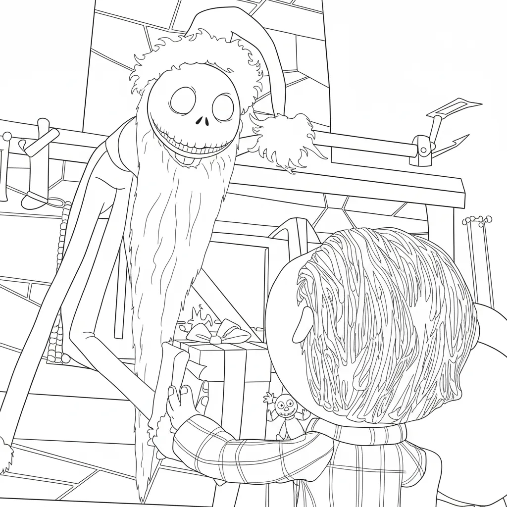 Pesadilla Antes de Navidad para colorear y recortar para imprimir