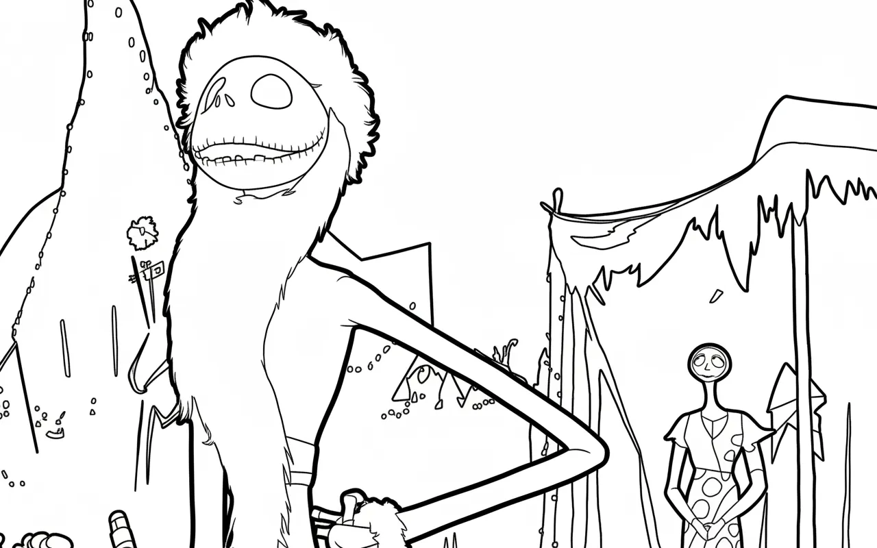 Pesadilla Antes de Navidad para colorear para imprimir