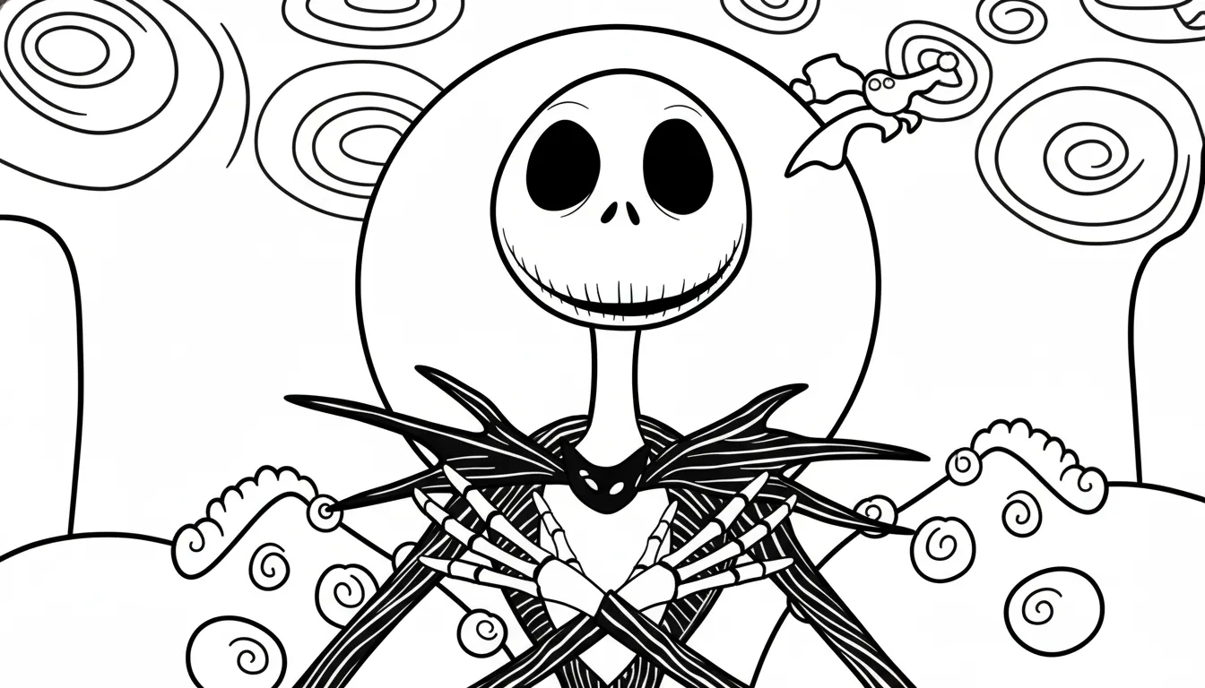 Pesadilla Antes de Navidad para colorear para imprimir para niño de 9 años