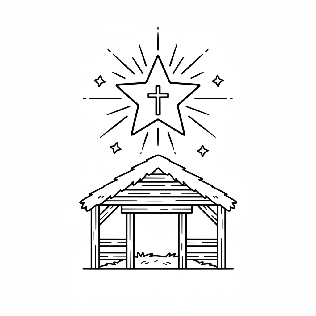 Pesebre 5 para colorear para niños para imprimir