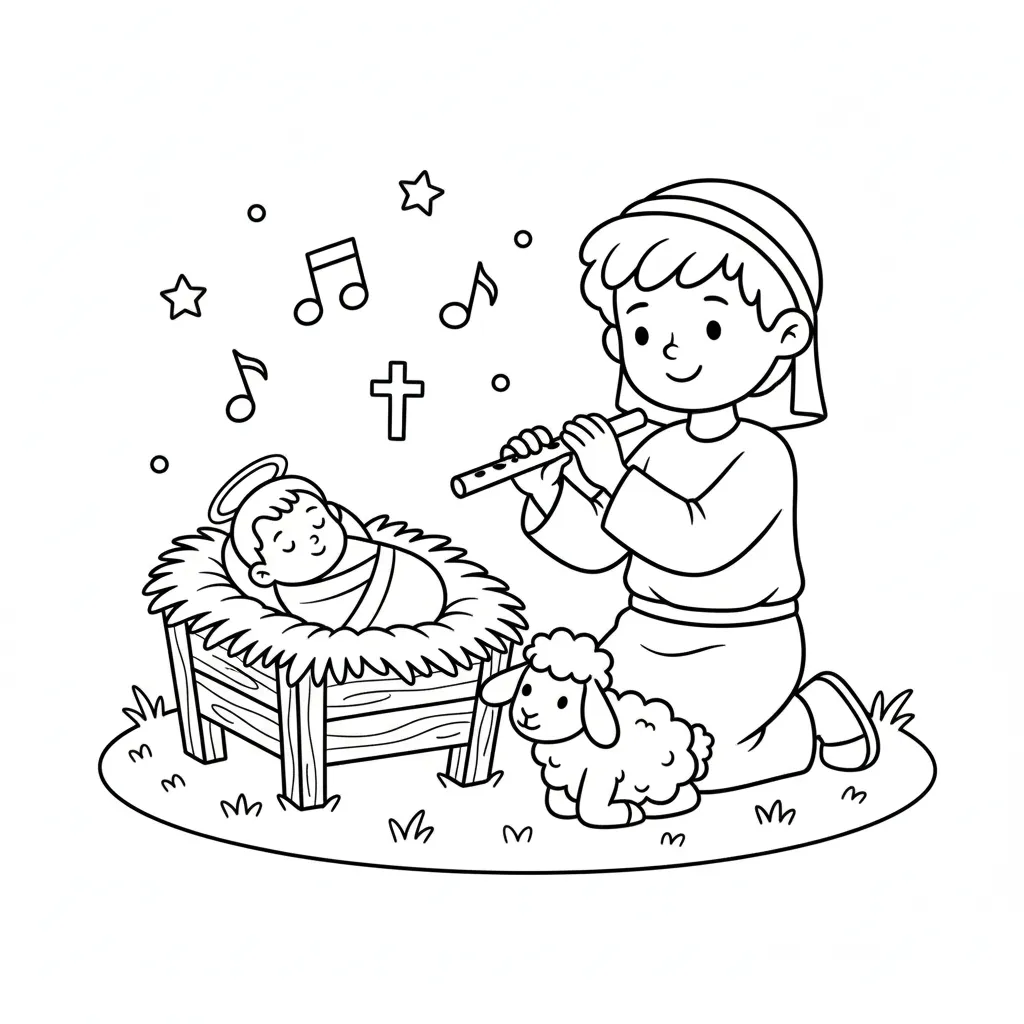 Pesebre 6 para colorear para imprimir gratis