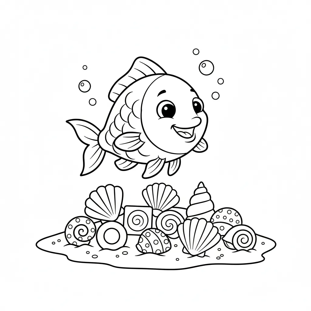 Pez 14 para colorear para niños para imprimir