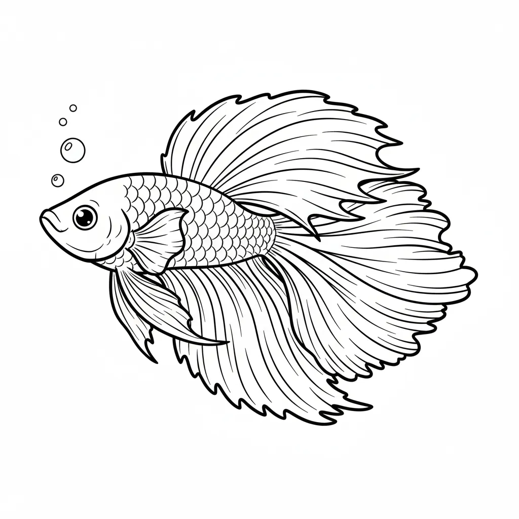 Pez 15 para colorear y recortar para imprimir gratis