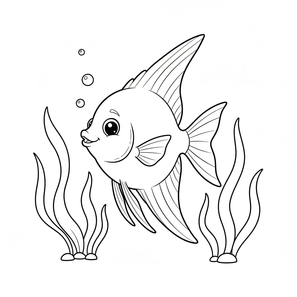 Pez 7 para colorear para imprimir para niño de 2 años