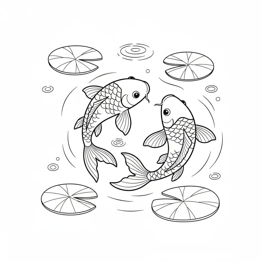 Pez 9 para colorear para niño de 2 años