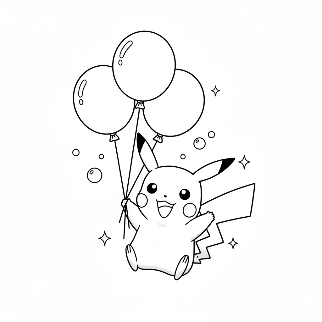 Pikachu 1 para colorear para imprimir para niño de 9 años