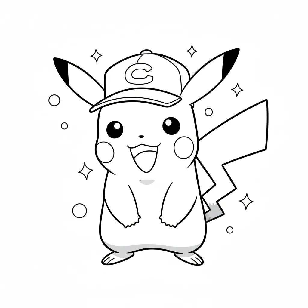 Pikachu 10 para colorear para imprimir para niño de 8 años