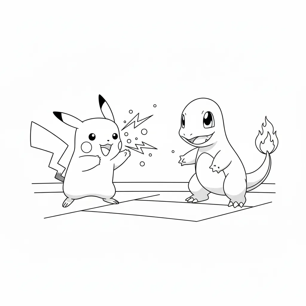 Pikachu 11 para colorear para imprimir para niños