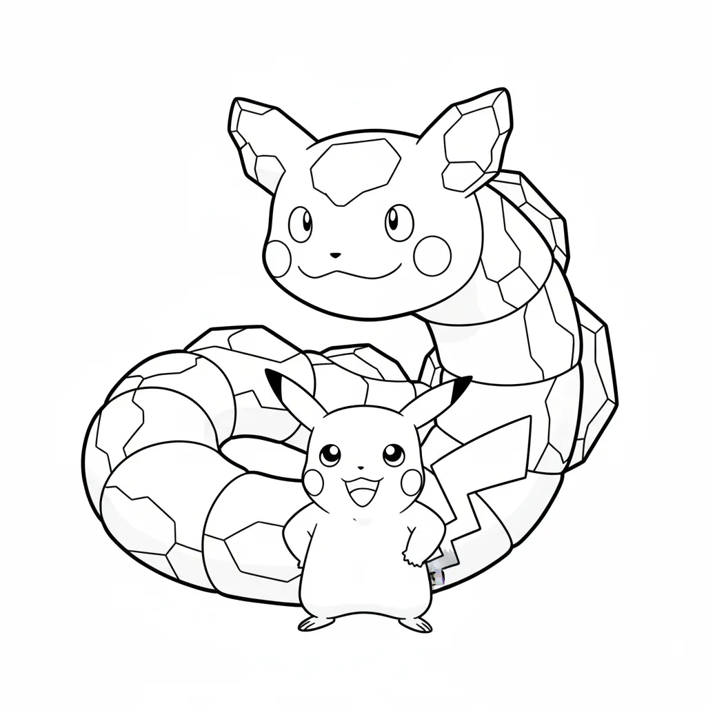 Pikachu 12 para colorear educativo para niño