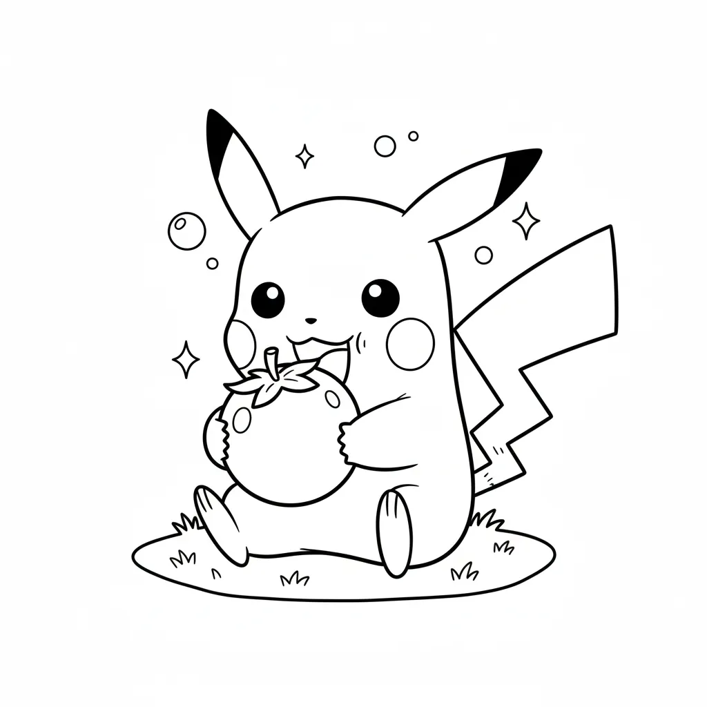 descargar Pikachu 2 para colorear gratis