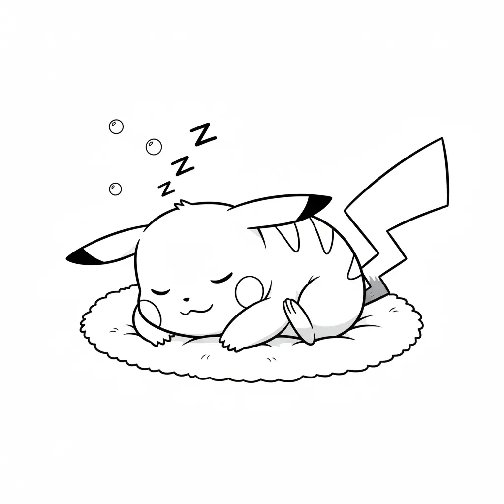 imprimir Pikachu 3 para colorear gratis