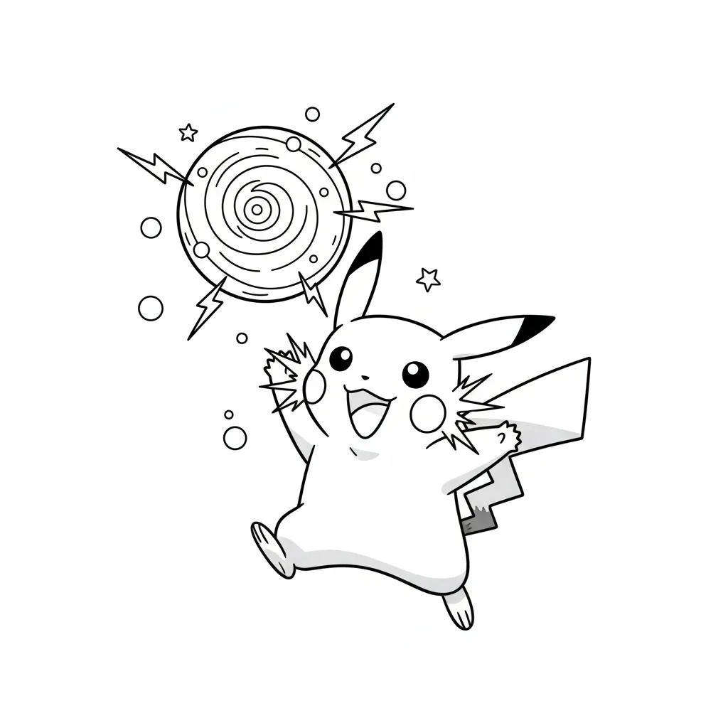 Pikachu 6 para colorear gratis