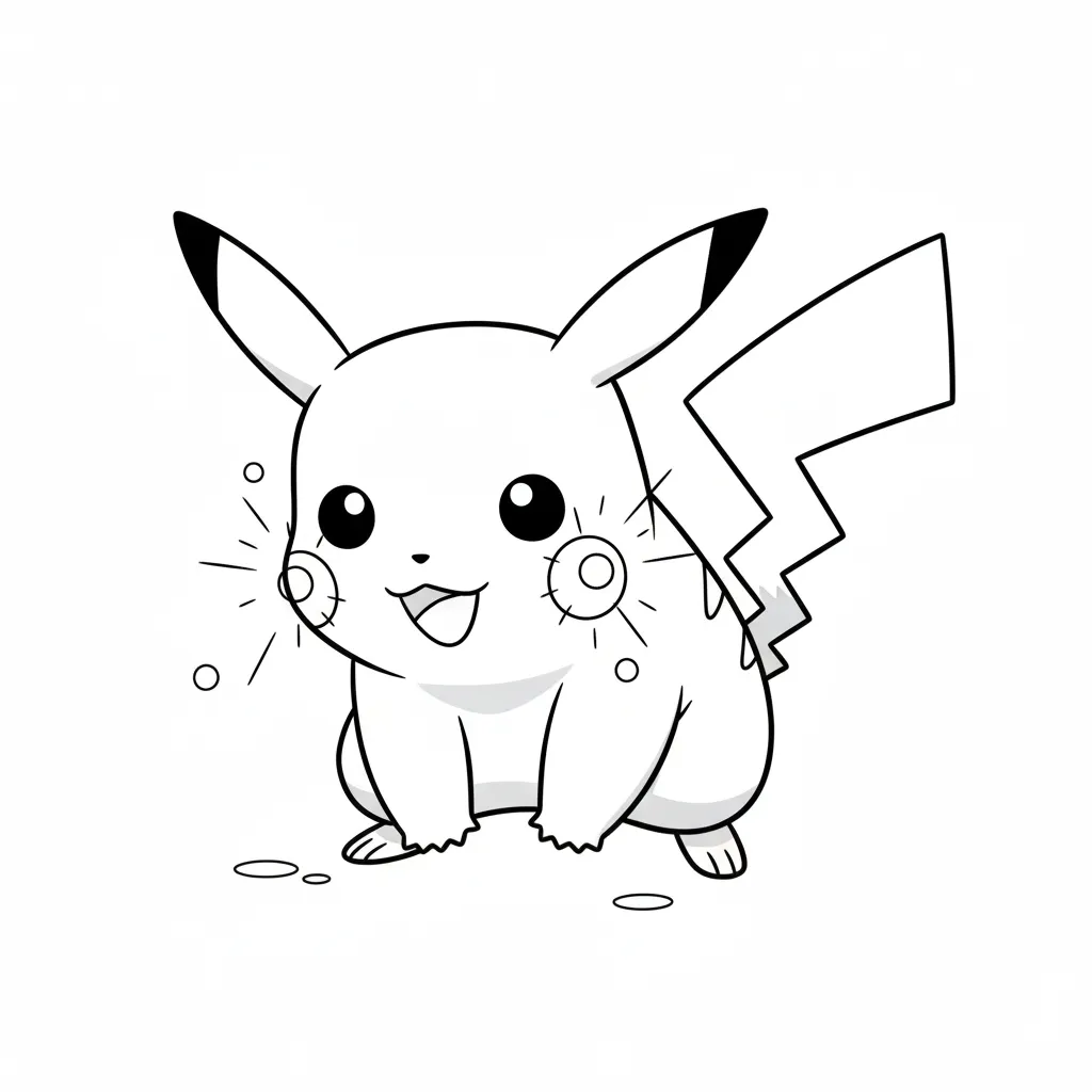 Pikachu 7 para colorear gratis para niños