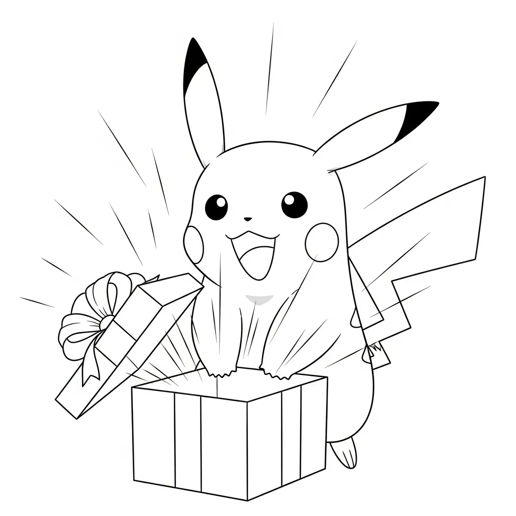 Pikachu De Navidad para colorear y dibujos