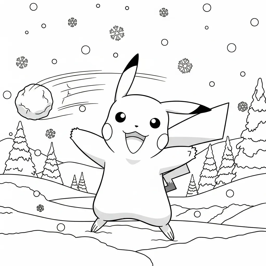 Pikachu De Navidad para colorear para imprimir pdf