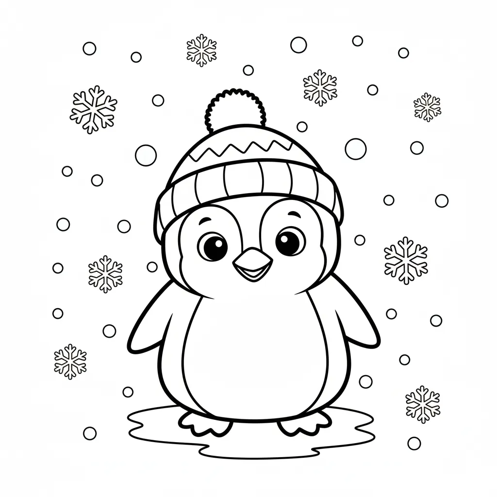 Pingüinos 10 para colorear en línea