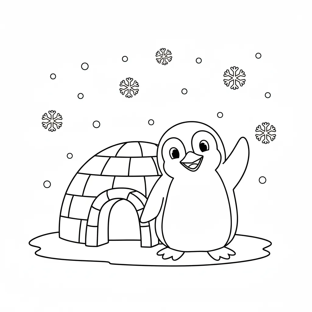 Pingüinos 11 para colorear para niño para imprimir gratis