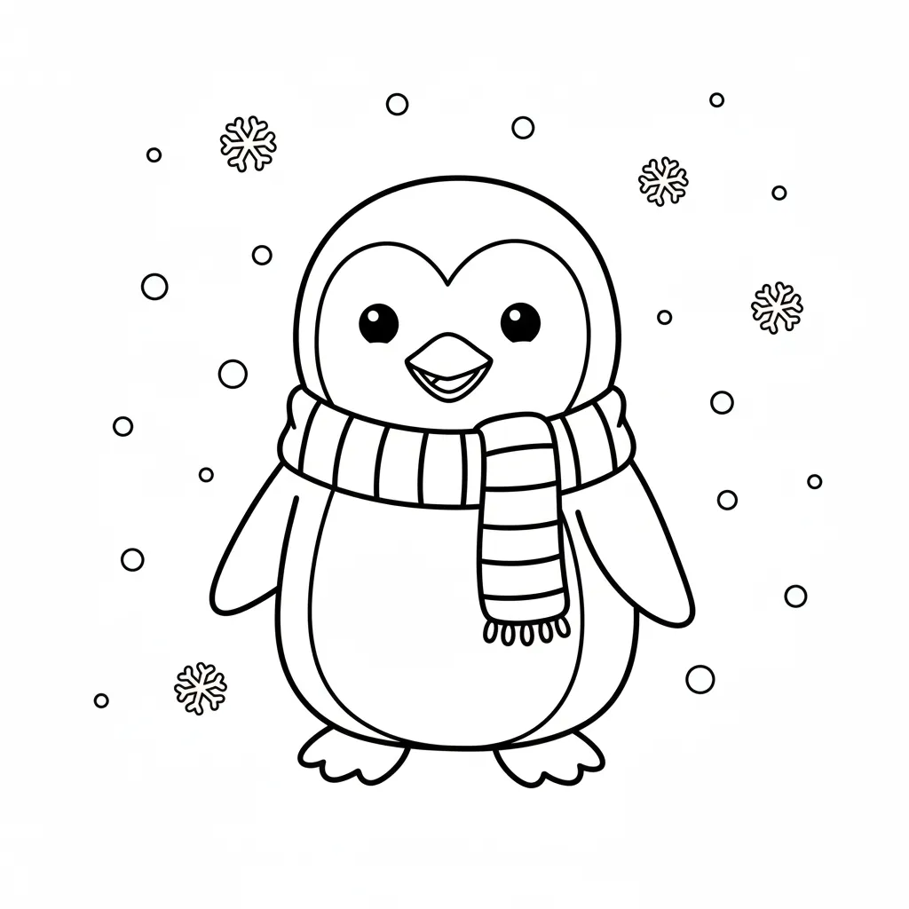 Pingüinos 13 para colorear y dibujo para imprimir